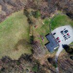 Drone view of property