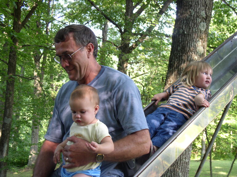 Family on slide