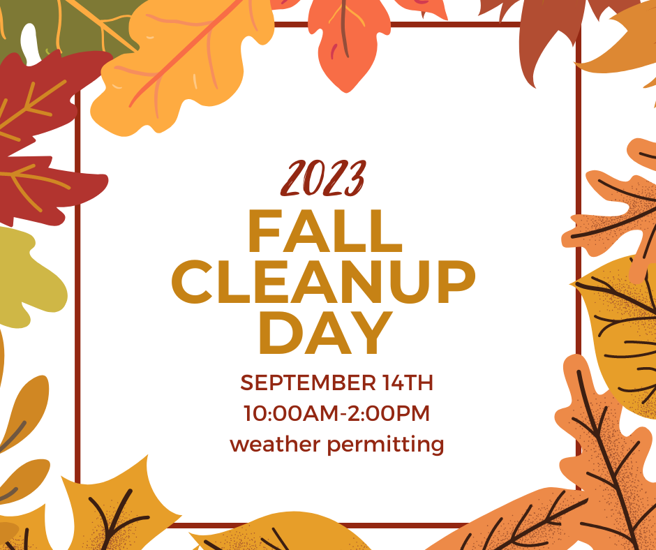 showing leaves with fall cleanup day information